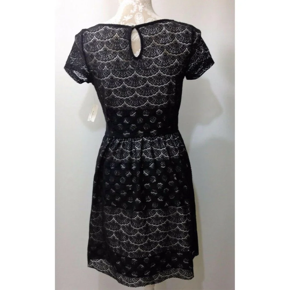 Maison Jules Dress Small‎ Black Lace Overlay